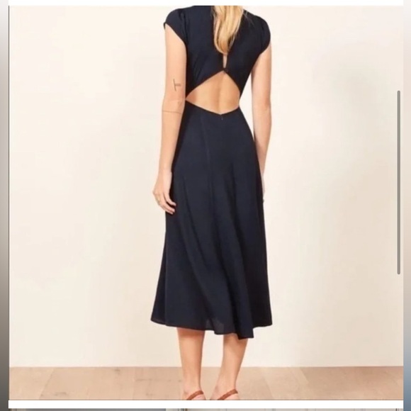 REFORMATION Gavin Dress Navy size 2 - Picture 3 of 5